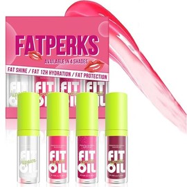 LUHI 4 Colors Esmalte de labios con aceite de , lip oil,brillo labial,maquillaje gloss,set de gloss para mujer,juego de de labios hidratante...       