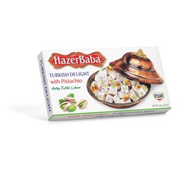 Hazer Baba Turkish Delight Pistachio Candy, Gourmet Snack Box, Traditional, Vegan Snack, Turkish Lokum, Unique Sweets, Loukumi, Delicias Turcas, Halal, Kosher, 16oz (454g)