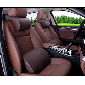 ZHONGLI Memory Foam Lumbar Support Pillow-Middle/Lower Back Support Cushion-Used for car Seats, Office Chairs, recliners, etc. (Style-2 (Brown))