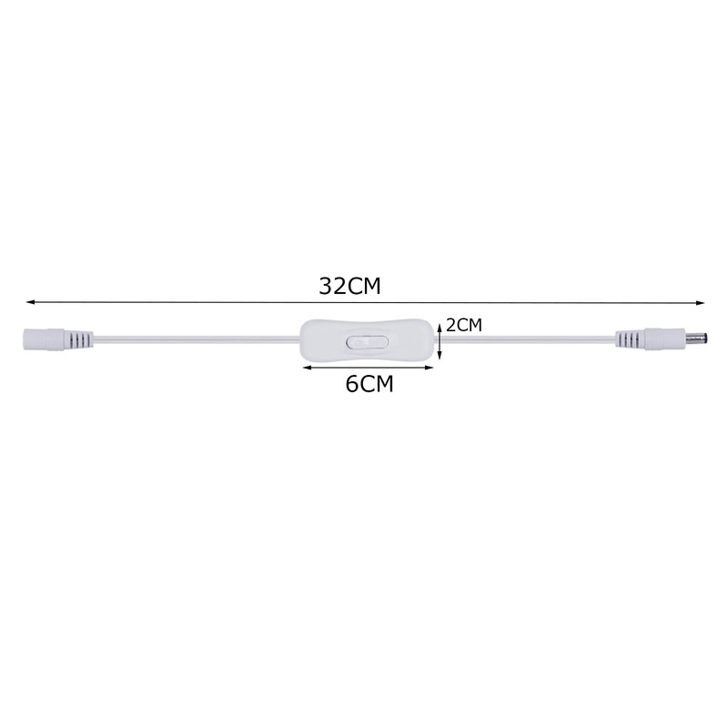 Litever Inline ON/OFF Switch White, for DC12V~DC24V LED Strip Lighting,