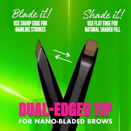 NYX PROFESSIONAL MAKEUP Blade & Shade Brow Pencil, Nano Mechanical Eyebrow Pencil, Up to 16HR Make Up Wear - Brunette
