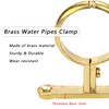 Hdtyyln 2Pcs Brass Water Pipes Clamp, Pipe Support Clamps Fit