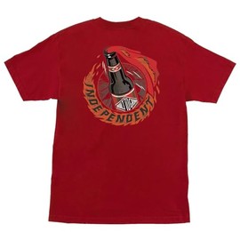 INDEPENDENT Truck Company Fire Starter S/S Heavyweight T-Shirt Cardinal Red Med Mens