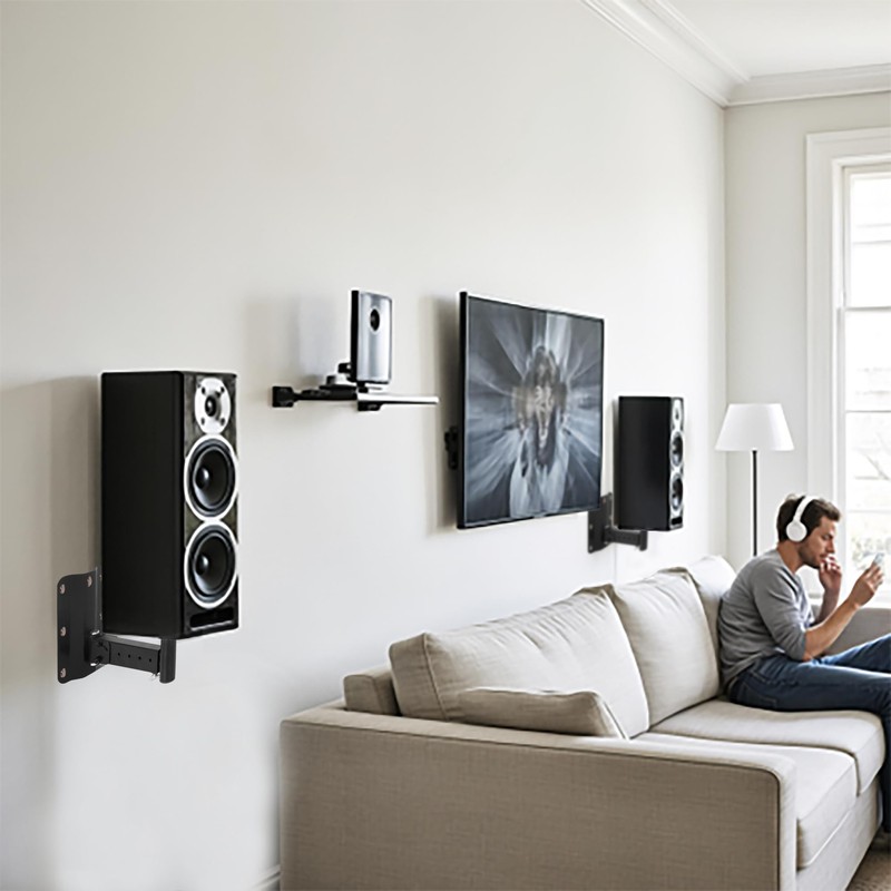 ZSHIGANMA PA Speaker Wall Mount, Dual/Pair Heavy Duty Adjustable Speaker