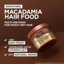 Garnier Fructis, 3-in-1 Hair Mask, Smoothing & Hydrating, Hair Food Macadamia, 390ml