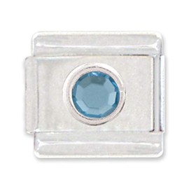 Clearly Charming December Round Birth Month Italian Charm Bracelet Link