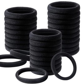 Non-marking Hair Rubber Bands Black Pile Rubber Buns Non-Cut Rubber Set of 30 Thick Ring Rubber Pile Ring Rubber Fabric Rubber Low Stress on Hair