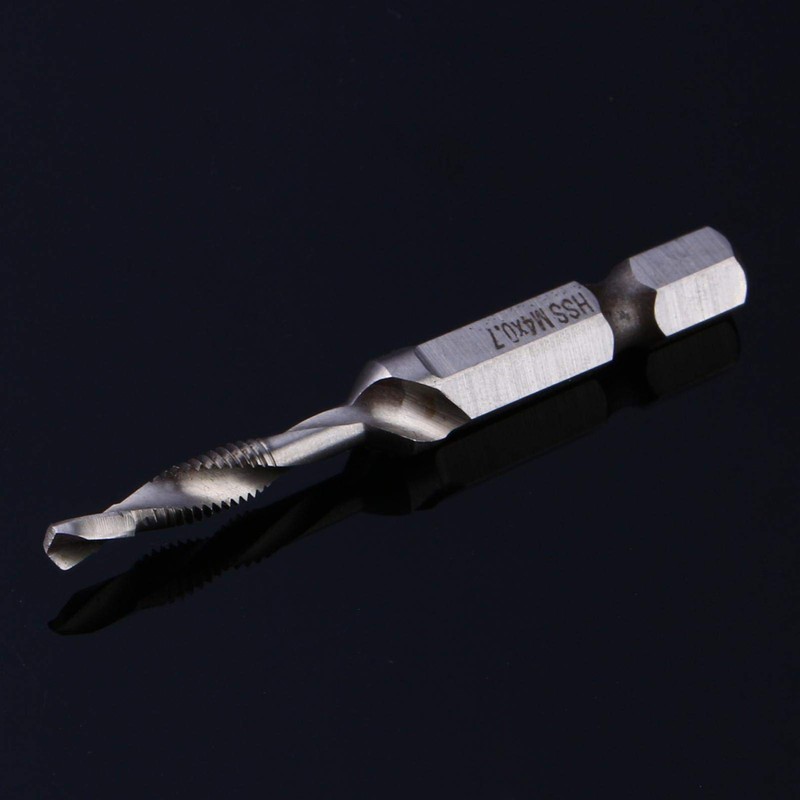 M4 Combination Drill and Tap Bit, HSS 1/4" Hex Shank