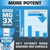 Ginkgo Biloba 6000mg - High Strength Vegan Tablets | Ginkgo