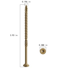 Wensilon #10 * 4" Deck Screws, (106pcs) 2 lbs.Exterior Wood Screws, Rust Resistant epoxy Coated, Bronze, T25 Star Bit