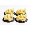 4 of 40x30mm Cream over Black Huge 3-D Skull Head,