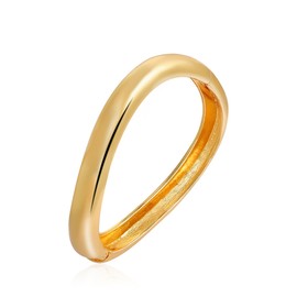 Eigso Gold Plated Womens Bangle Bracelets Vintage Hinge Thick Open Cuff Bangles Wristlets for Woman Man