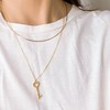 Silver 925 18k layered key heart pendant silver necklace key