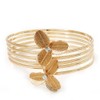 Avalaya Textured Crystal Flower Upper Arm Bracelet/Gold Plated/Up to 26cm
