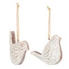 Raz Imports 4" White Washed Resin Birds - Pack of