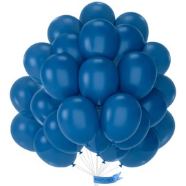 PartyWoo Dusty Blue Balloons 50 pcs 12 Inch Matte Dark Boho Blue Balloons for Graduation Baby Shower Gender Reveal Under the Sea New Born Birthday Party Decorations Blue-F58
