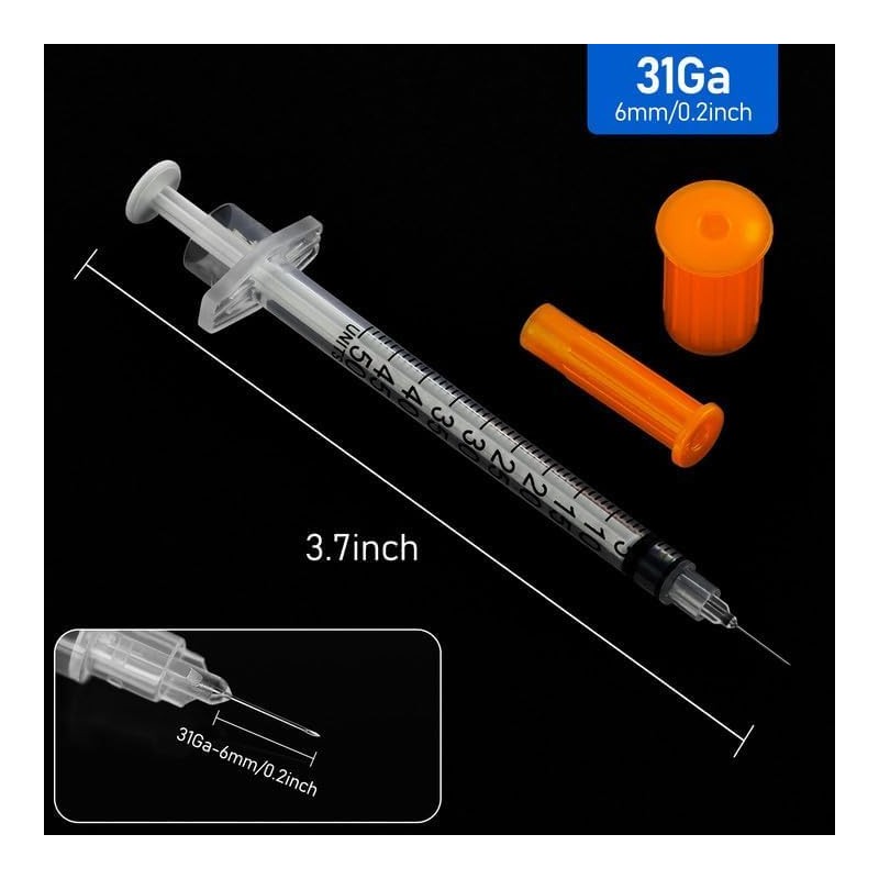 0.5ml 31Ga 1/4-Inch (6mm) Disposable Dropper, Sterile Individually Wrapped, Pack
