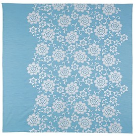 Musumi Furoshiki 150 Kimono Wrap Flower Arabesque Sage, 59.1 inches (150 cm), Cotton