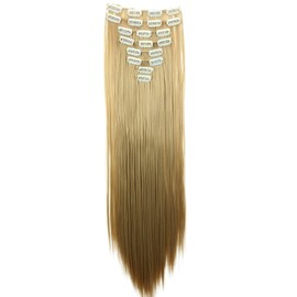 PRETTYSHOP XL 7 parts set clip in extensions, 60 cm hair extension piece, smooth
