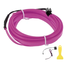 X AUTOHAUX 2m EL Wire Cable LED Glow String Light Car Interior Lighting Strip Flexible Neon Light for Car Decoration Wiring Driver(12v) Purple