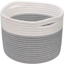 Small Storage Basket, Cotton Rope Basket, Basket for Shelves, Toy Basket, Closet Storage Bins, Basket for Remote, Storage Organizer for Toy Storage Bin, 24 x 24 x 18 cm