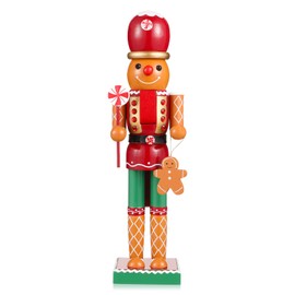 CLISPEED Christmas Wooden Nutcracker Doll Decor: Gingerbread Man Adorn Nutcracker Puppet Ornament Xmas Nutcracker Soldier Desktop Figurines Party Scene Decor Store Home