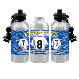 Leeds Football Shirt Silver Aluminium Two Lid Unisex Water Bottle Gift
