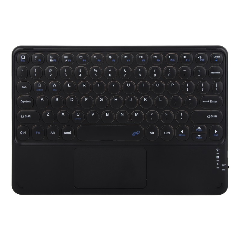 Wireless Keyboard 10in Round Keycap Touchpad Function Portable Widening Enlarging