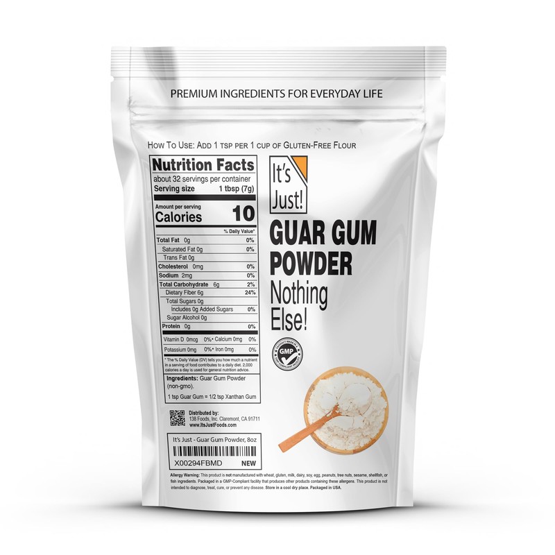 It's Just - Guar Gum, Gluten-Free, Non-GMO, Plant-Based Thickener &