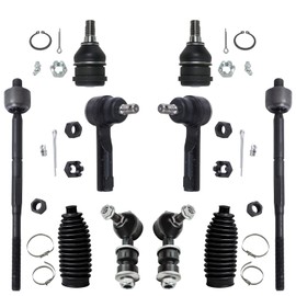 Detroit Axle - 10pc Front Suspension Kit for 1995-1998 Nissan 200SX 1995-1999 Sentra 2 Lower Ball Joints 2 Sway Bars 4 Inner & Outer Tie Rods 2 Boots 1996 1997 Replacement