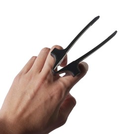 Finger Chopsticks, Black, Pack of 2, Hand-Free Finger Snacking Chopsticks, Finger Chopsticks for Players with Case, Gamer Chopsticks, Gaming Chopsticks, Snacking Chopsticks, Finger Chip Chopsticks