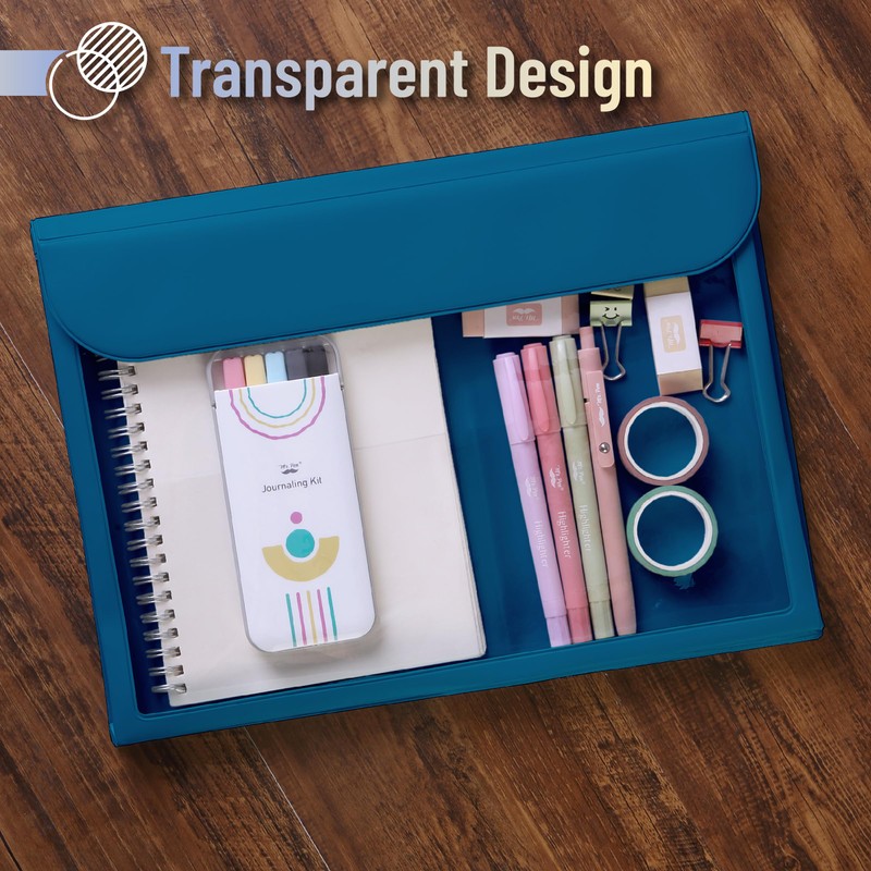 Mr. Pen- File Folder, Blue Plastic File Folders Letter Size,