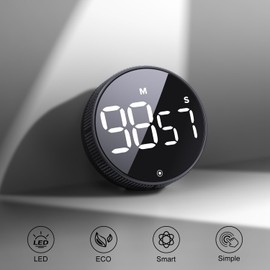 BlueSnail Kitchen Timer with LED Digital Display Smart Efficana for Home Classroom Gym Office, Volume and Brightness Adjustable Productivity Timer