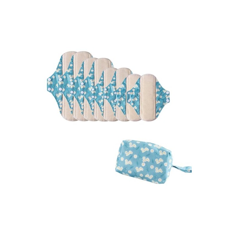 AIO Compresas menstruales de tela reutilizables y lavables, 8 compresas