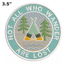Athena Brands Not All Who Wander Are Lost Embroidered Patch Iron / Sew-On Gear Applique