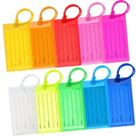 10 Pack Colorful Luggage Tag, Clear Luggage Tags for Suitcases Luggage Accessories for Trips, Business & Air Travel(Colorful)