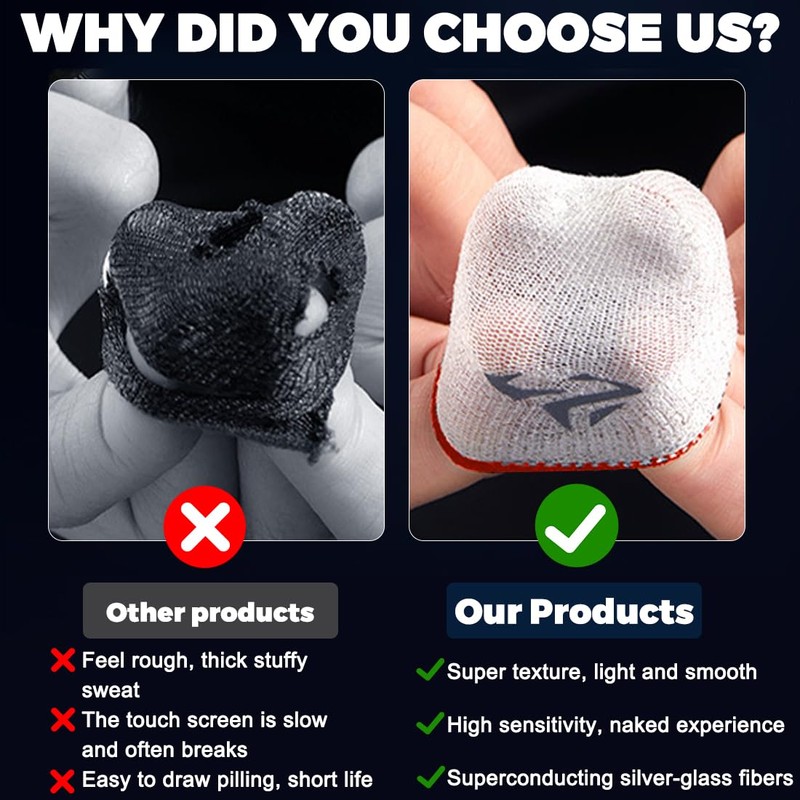 SIOPPKIK Pack of 4 Gaming Finger Sleeve Thumb Sleeve, Game