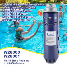 Pool Mineral Cartridge W28000/W28001 25/35 Replacement for Nature2 Zodiac DuoClear&Fusion System Pool Sanitizers S114