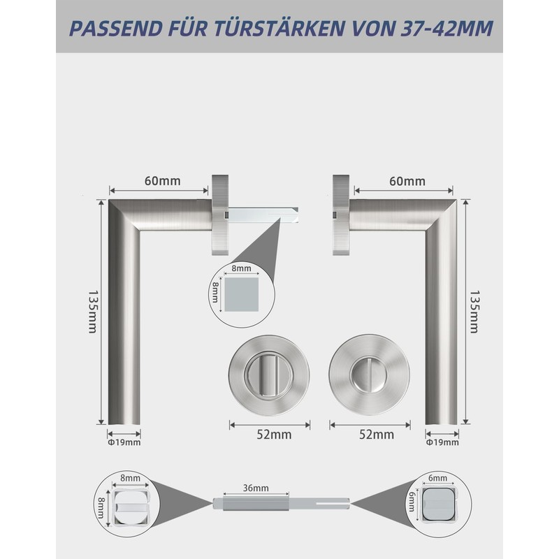 AwmnSrman Bathroom Door Lock Door Handles Interior Doors Door Handle