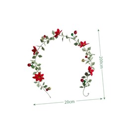 MAGICLULU Festive Decorative Rattan Christmas Garland with Flowers Indoor Vine Hanging Pendant for Holiday Decor for Wreaths Parties and Festive Atmosphere