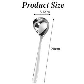 304 Small Ladle Soup Spoon Stainless Steel Soup Spoon 20 cm Sauce Spoon Dishwasher Safe Pack of 2