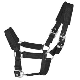 perixir Adjustable Horse Halter with Polar Fleece Lined, Breakaway Halter with Stain Hardware, Equestrian Horse Riding Halters (Black, X-Large)