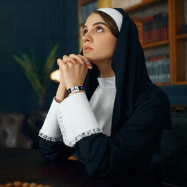 CLZWiiN Bible Verses Cross Bracelets (NO NFC), WWJD Scripture Religious Cross Bracelet, Popular Elastic Jesus Wristbands Gifts for Men Women Teens