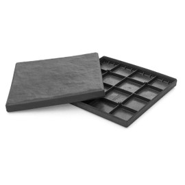 Nicoman Marble Effect 30x30x2.5cm Square Stomp Stone Recycled Rubber Steps Hard Wearing Heavy Duty Outdoor Pathway Tiles- (Graphite, Set of 1)