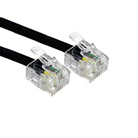 Alida Systems ® 1m ADSL Cable - Premium Quality/Gold Plated Contact Pins/High Speed Internet Broadband/Router or Modem to RJ11 Phone Socket or Microfilter/Black
