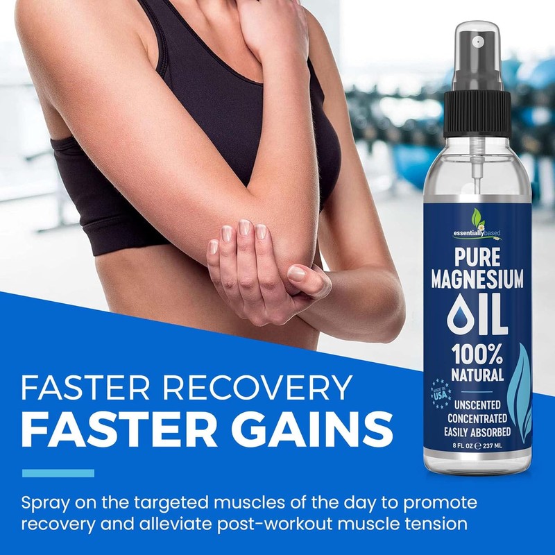 Pure Magnesium Oil Spray 8oz - Topical Magnesium Spray for