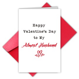 TQDaiker Happy Valentine's Day To My Almost Husband,Romantic Valentine's Day Card for Him,Sweet Valentine's Day Cards Decoration For Fiance,Envelope Included.