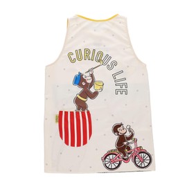 Marushin 4765038000 Run Apron, Curious George, Morning, George, Anime, Monkey, Girls, Boys, Apron, Pocket, TC, Oppo Clothing, Nursery, Kindergarten, Teacher, Adult, Yoko Button, Side Button, Side