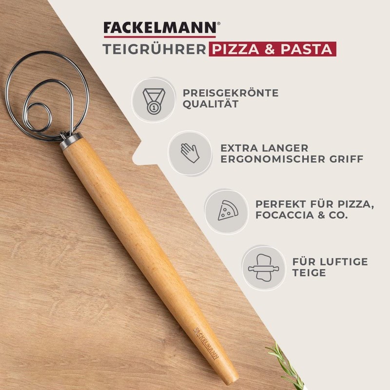 Fackelmann Pasta, Focaccia and Dough Whisk - Whisk for Airy