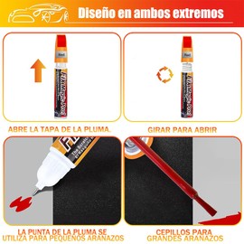 Car Scratch Remover Pen, 2 piezas, Pintura para Automóviles, Bolígrafo de Pintura para Retoques, Automotriz Universal Restaurador, Herramientas de Arañazos para Coche, Cuidado del Coche (Rojo)